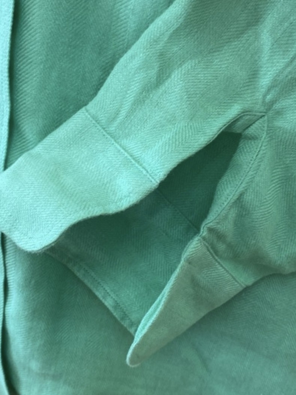 Lauren Ralph Lauren Linen Light Teal Button Down Top Sz 2X *Q - Picture 3 of 4